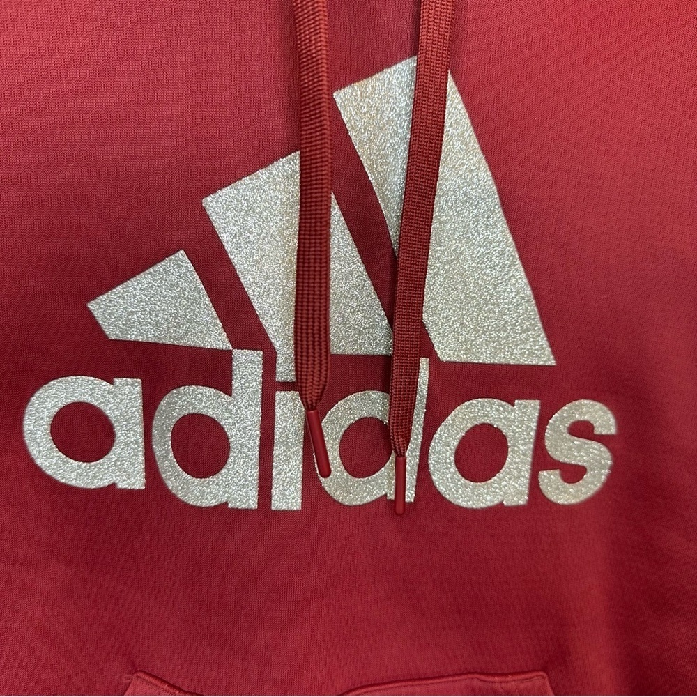 Adidas Red Climawarm Woman's Red Sweatshirt Size Small - Picture 4 of 13